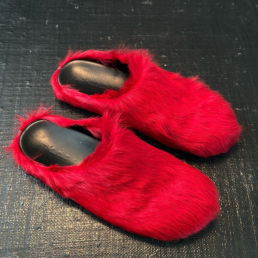 Marni Red Fussbett Sabot Mules